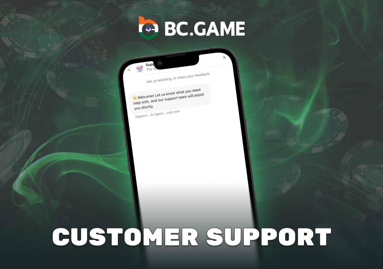 Accessible user support for BC Game India application